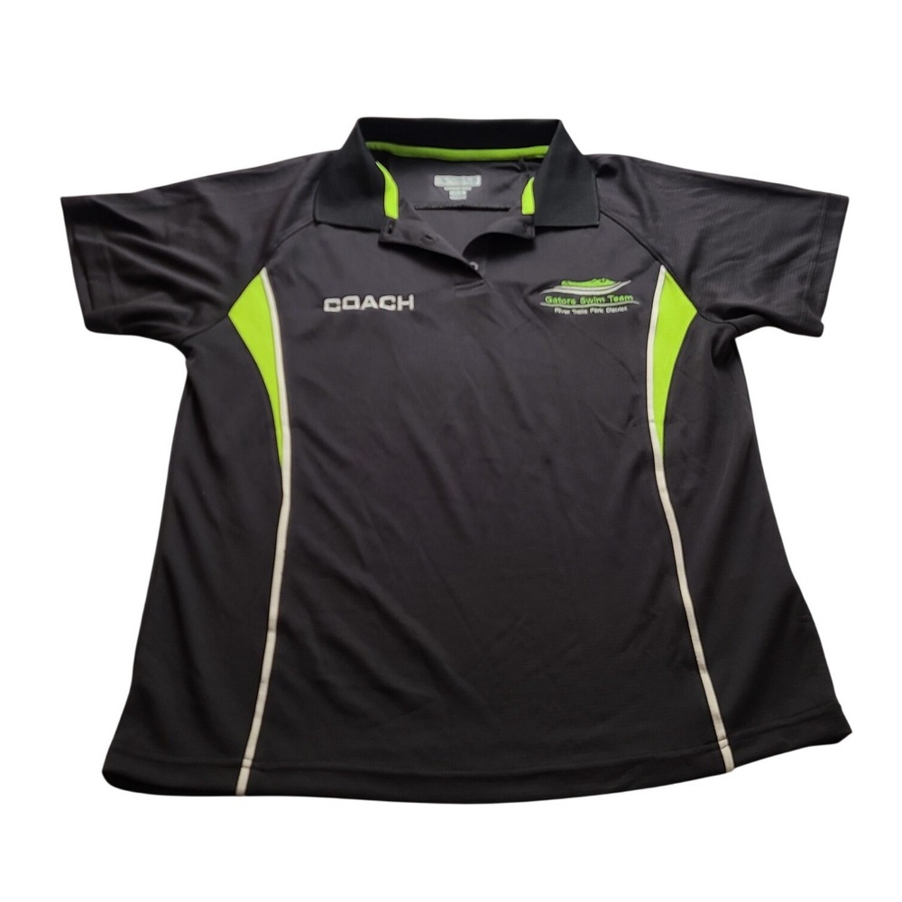 Augusta Sportswear Gators Swim Team Coach Polo Shirt Grey Lime Green Ladies L